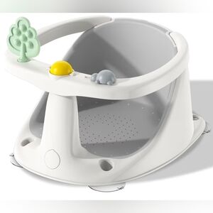 White and Gray Baby Bath Seat